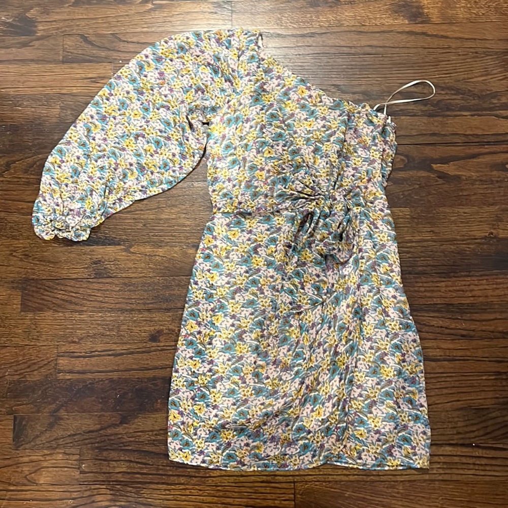 One shoulder - floral - mini dress - boutique - worn once